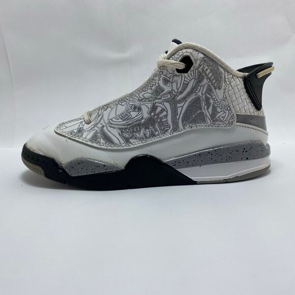 NIKE JORDAN Dub Zero White/Grey/Black Shoes Youth Size 12C - Picture 4 of 10